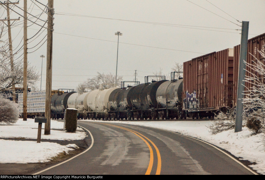 Train awaiting instructions next to Old La Grange Rd